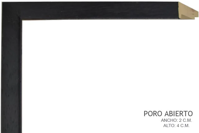 Moldura negra con doble galce, perfil plano, ref. 88372M17