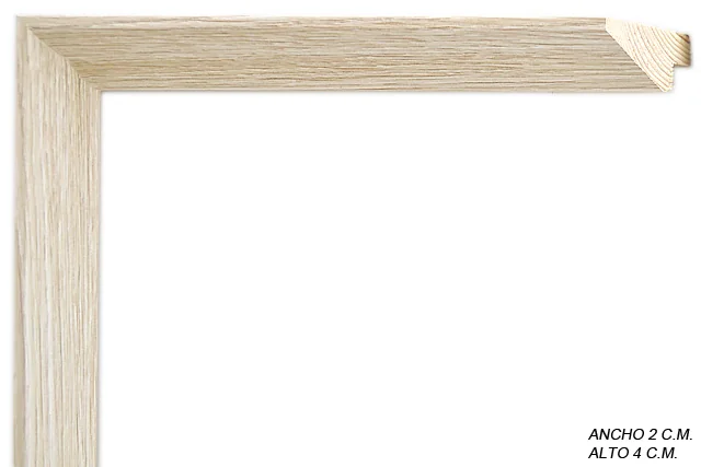 Moldura blanca de perfil piramidal para cuadros, ref. 884020P02