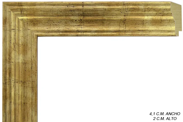 Moldura clásica dorada para cuadros, perfil moldurado, ref. 88409R9135