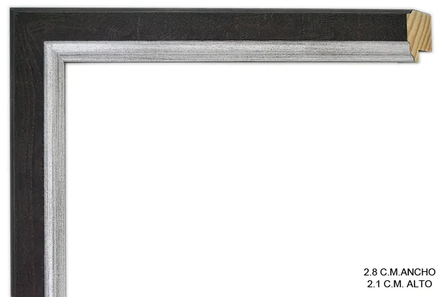 Moldura negra para cuadros, perfil moldurado, ref. 8849139