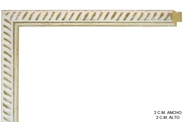 Moldura rústica blanca para cuadros, perfil moldurado, ref. 88652556