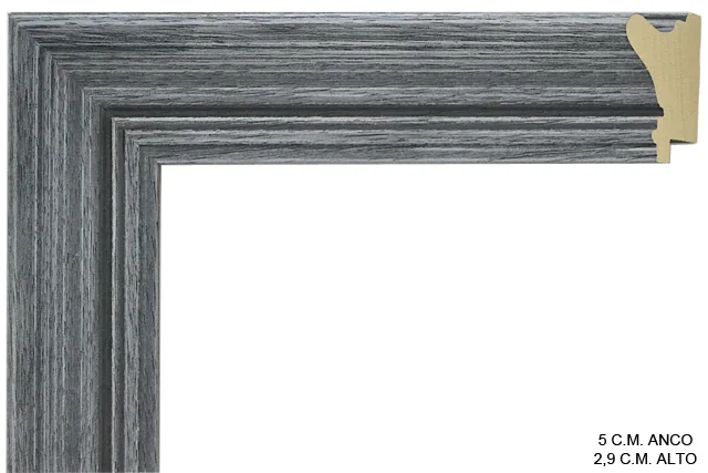 Moldura rústica azul para cuadros, perfil moldurado, ref. 887052