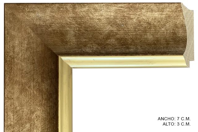 Moldura clásica dorada para cuadros, perfil moldurado, ref. 8870X30ORO