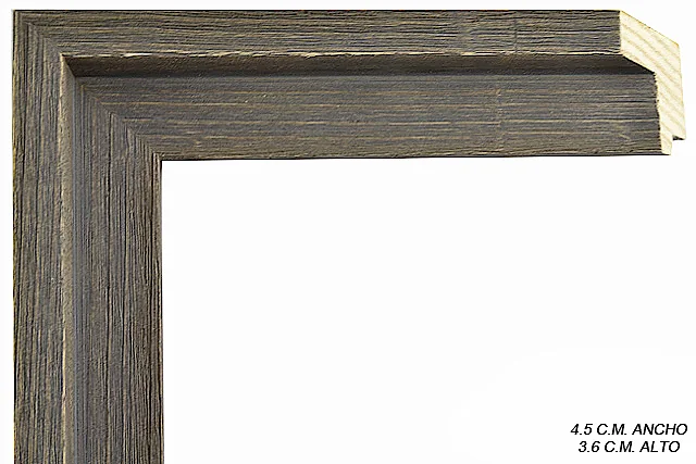 Moldura gris para caja americana de lienzos, perfil en L, ref. 887855