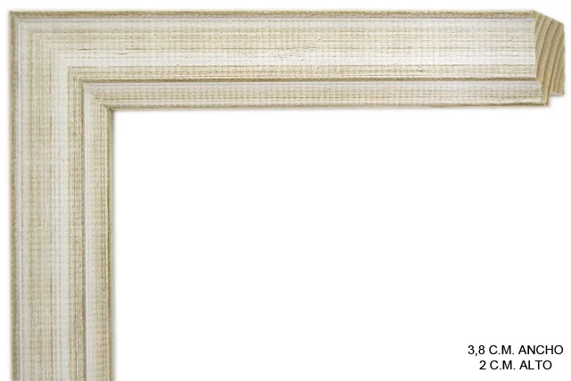 Moldura rústica blanca para cuadros, perfil moldurado, ref. 88890556