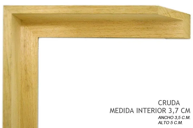 Moldura color natural para caja americana de lienzos, perfil en L, ref. 88L50X35M