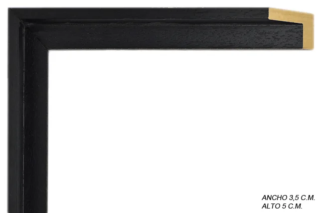 Moldura negra para caja americana de lienzos, perfil en L, ref. 88L50X35M17