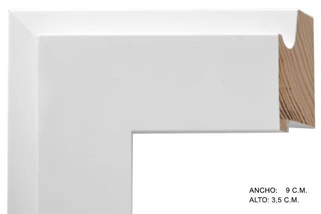 Moldura clásica blanca para cuadros, perfil curvo, ref. 88T2230-21