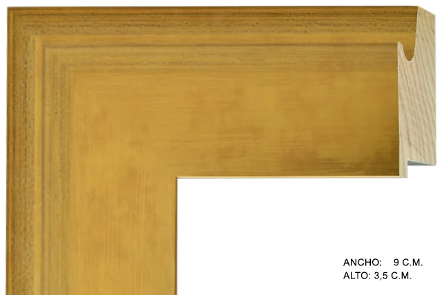 Moldura clásica dorada para cuadros, perfil curvo, ref. 88T2230-FR
